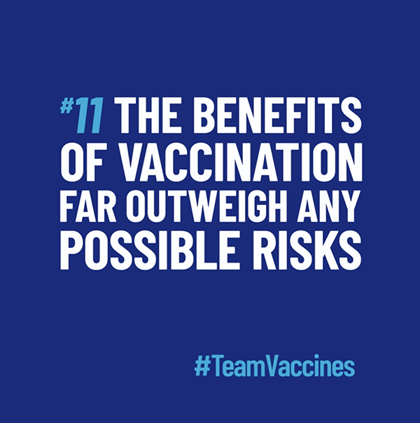 The benefits of the vaccines far outweigh any potential risks